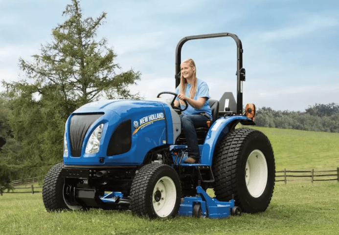 Girl driving a tractor