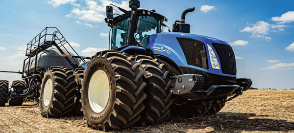 Close-up shot of Ag tractor