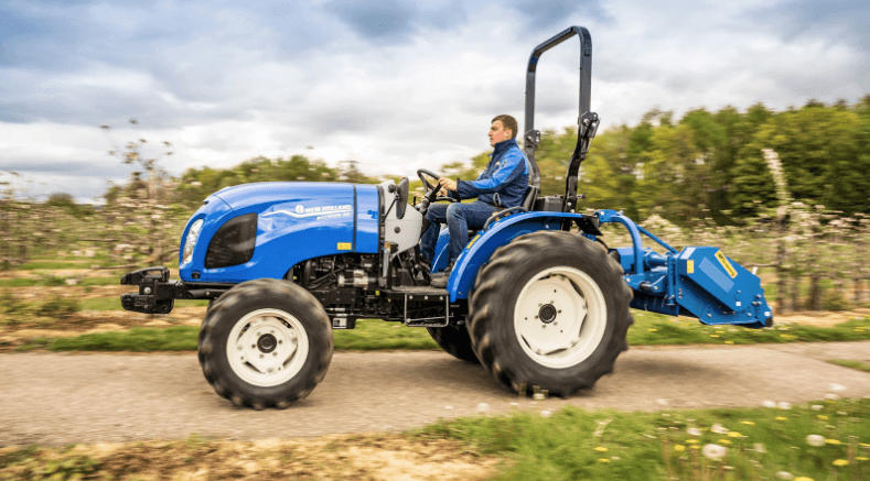 Man driving tractor